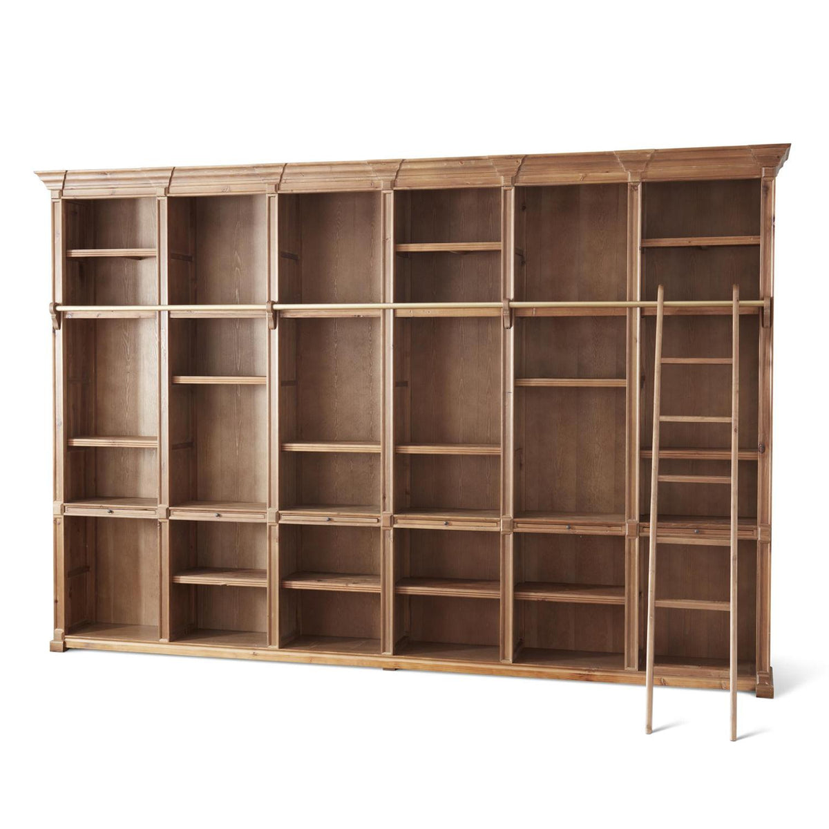 141.75 Inch Recycled Fir Wood Shelving Unit