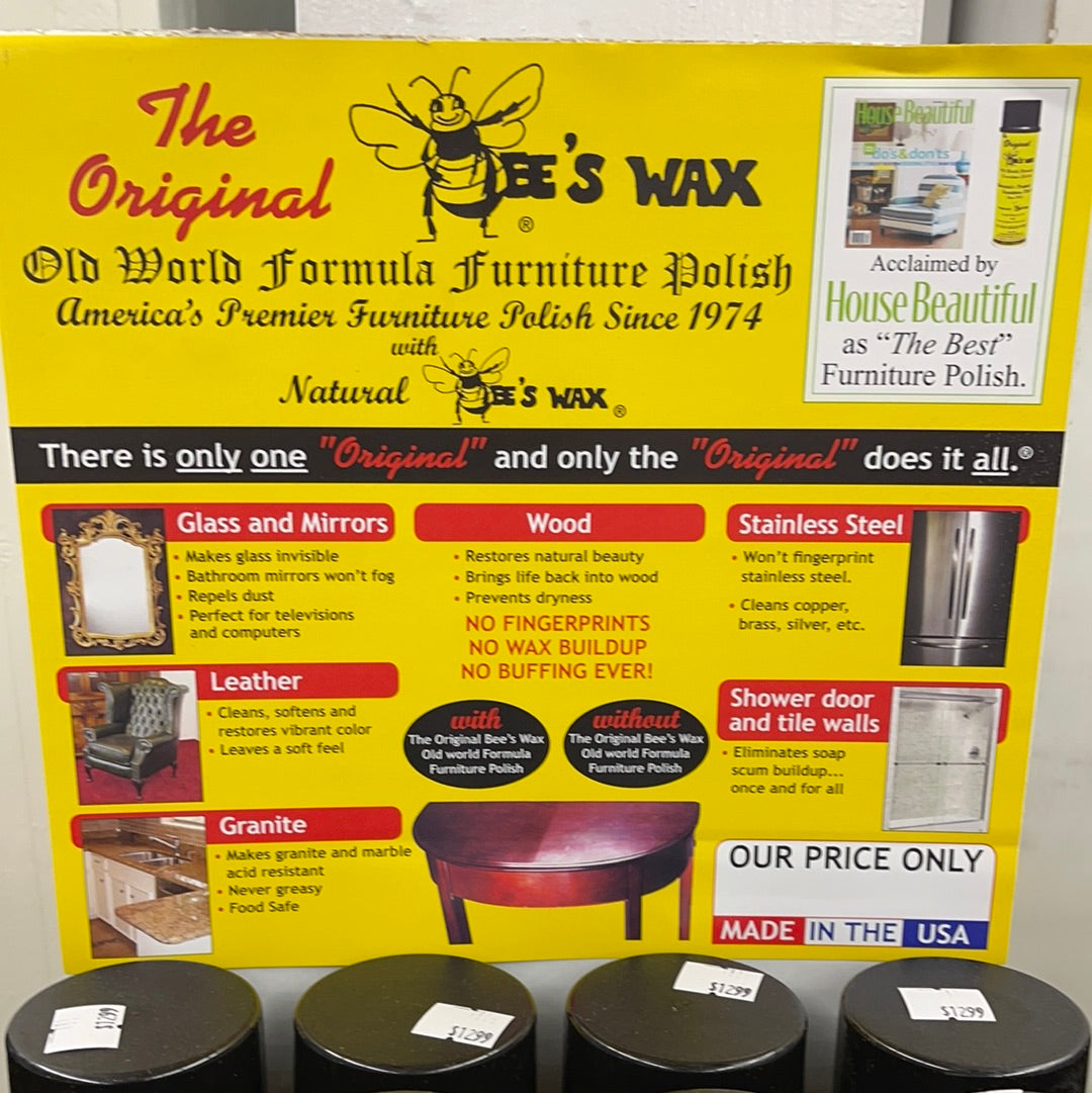 The Original Bee's Wax 1lb 1oz Can Polish Old World Formula