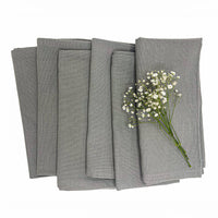 TEXTURED NAPKIN SET OF 6, GREY, 18''x18'' 100% COTTON: Grey / 18 Inch x 18 Inch