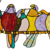 9.5"H Marisol Multicolor Birds Stained Glass Window Panel