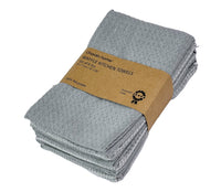 Waffle Kitchen Towel Set of 6, Grey, 18''x28'', UPCYCLED: Grey / 18''x28''