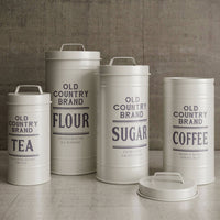 S/4 Old Country Brand Kitchen Canisters: White