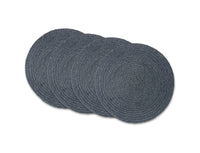 Cotton Braided Round Placemat Charcoal