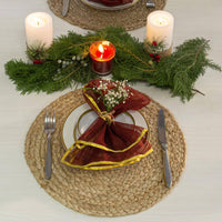 Natural Jute Hand Braided Round Placemats 15 Inch: NATURAL JUTE / 15 Inch x 15 Inch