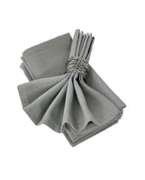 TEXTURED NAPKIN SET OF 6, GREY, 18''x18'' 100% COTTON: Grey / 18 Inch x 18 Inch