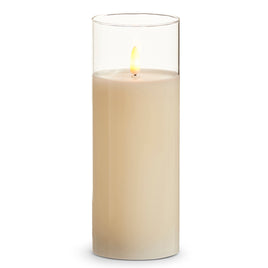 3" x 8" Clear Glass Pillar Candle