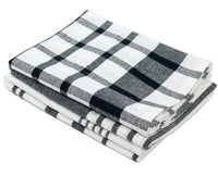 Woven Kitchen Towels Set of  4, Black-White, 18''x28''.: Black-White / 18''x28''