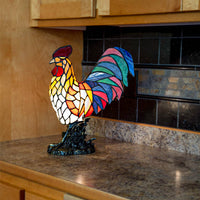 15"H Roland Red Rooster Accent Lamp