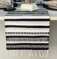 Table Runner, BLACK-IVORY, 13'' x 72'' JUTE LOOK: BLACK-IVORY / 13 Inch x  72 Inch