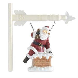 12 Inch Resin Santa Climbing In Chimney Arrow