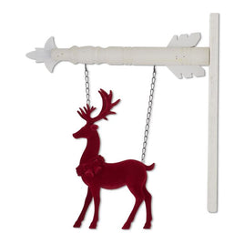 12.75 Inch Red Velvet Resin Reindeer Arrow Replacement