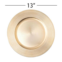 Concentric Circles Plastic Charger Plate 13" - Gold