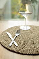 Natural Jute Hand Braided Round Placemats 15 Inch: NATURAL JUTE / 15 Inch x 15 Inch