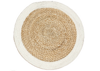 ROUND BORDER PLACEMATS NAT-IVORY, 13''x13'': Off-White