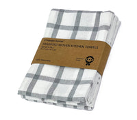 Woven Towel Set of  4, Grey-White, 18''x28''.: Grey-White / 18''x28''