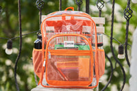 Clear Backpack For School XL | Top YKK® Zip | Orange Rhino: Orange Rhino