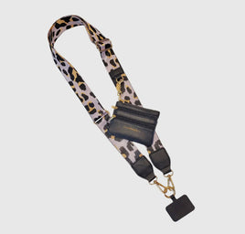 Clip & Go Crossbody Strap with Pouch Lavender/Black Leopard