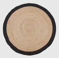 48” Jute Floor Rug Black Border