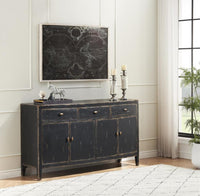 FOUR DOOR THREE DRAWER CREDENZA