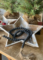 Tassel Tied Wood Bead Garland