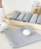 Waffle Kitchen Towel Set of 6, Grey, 18''x28'', UPCYCLED: Grey / 18''x28''