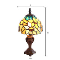 Tiffany Style 11.50"H Nora Yellow & Green Sunflower Accent Lamp