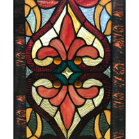 Tiffany Style 36"H Lani Victorian Red or Blue Stained Glass Window Panel: Blue