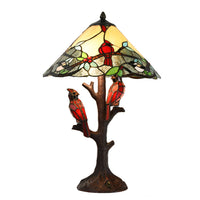 Tiffany Style 23.75"H Remi Multicolor Triple-Lit Cardinal Table Lamp