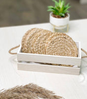 Jute Braided Round Coaster - Natural Jute- 4 Inch - Set of 8: 4'' Round