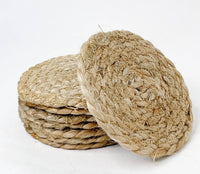 Jute Braided Round Coaster - Natural Jute- 4 Inch - Set of 8: 4'' Round