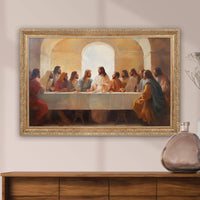 Last Supper 32X22 Gold Framed Linen