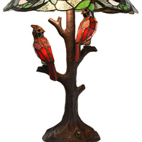 Tiffany Style 23.75"H Remi Multicolor Triple-Lit Cardinal Table Lamp