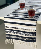 Table Runner, BLACK-IVORY, 13'' x 72'' JUTE LOOK: BLACK-IVORY / 13 Inch x  72 Inch