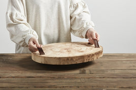 Wood Slice Tray with Handles