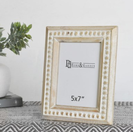 10.6" Wood Beaded Photo Frame