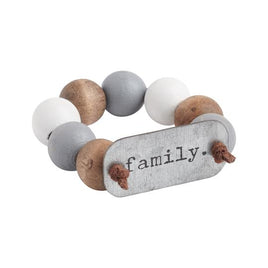 Family/Faith Wood Bead Napkin Rings