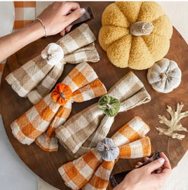 Velvet Pumpkin Napkin Rings